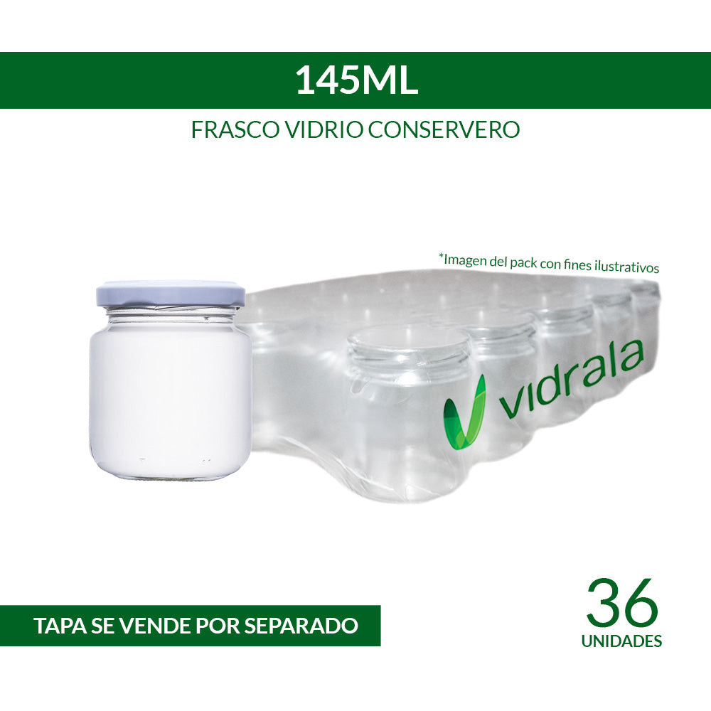 FRASCO VIDRIO CONSERVERO 145ml - PACK 36 UND.