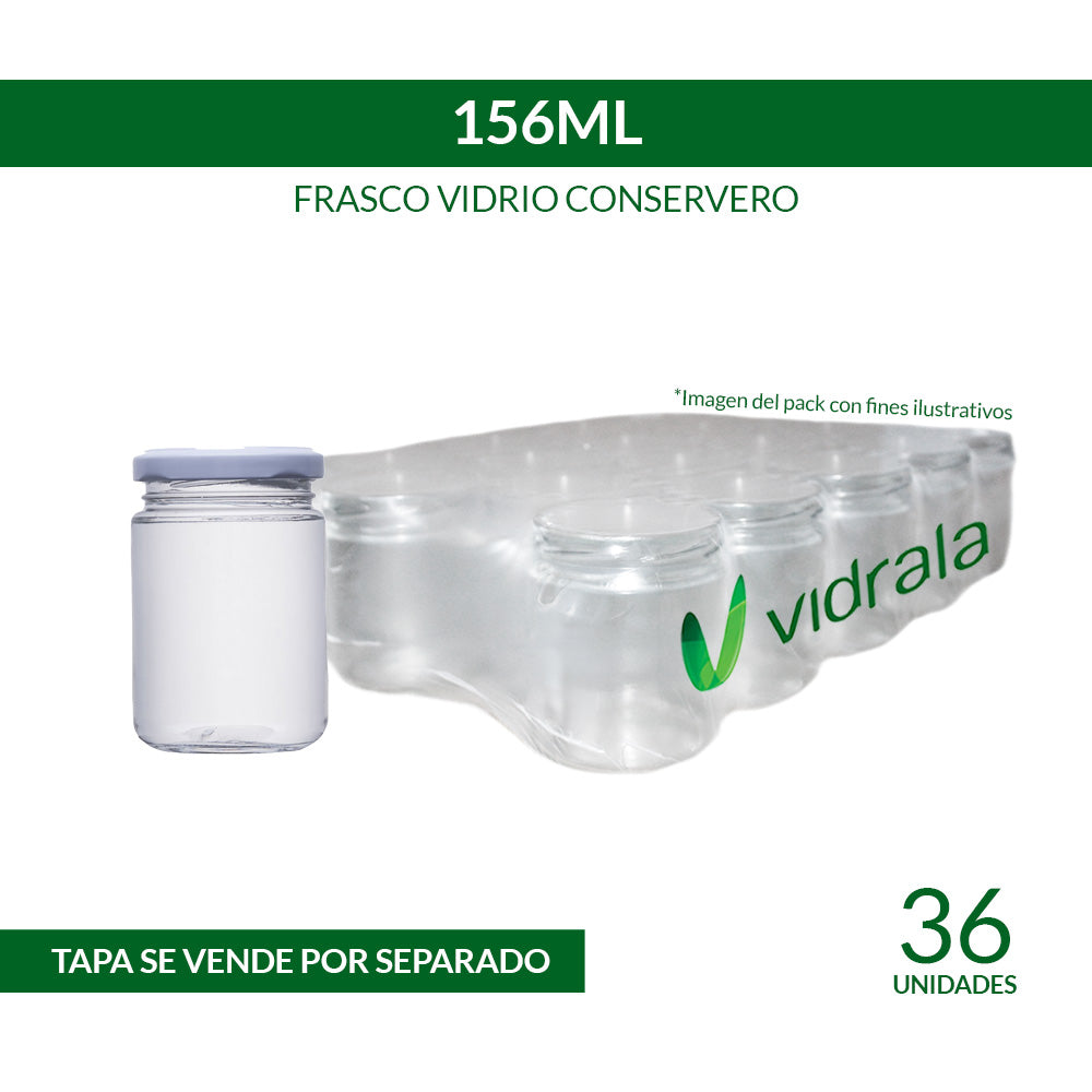 FRASCO VIDRIO CONSERVERO 156ml - PACK 36 UND.