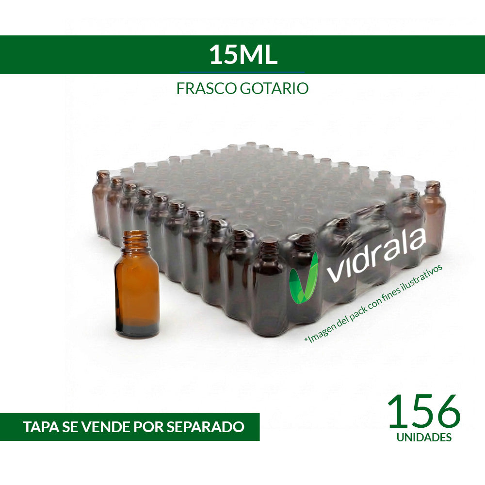 FRASCO VIDRIO GOTARIO ALEMÁN 15ml - PACK 156 UND.