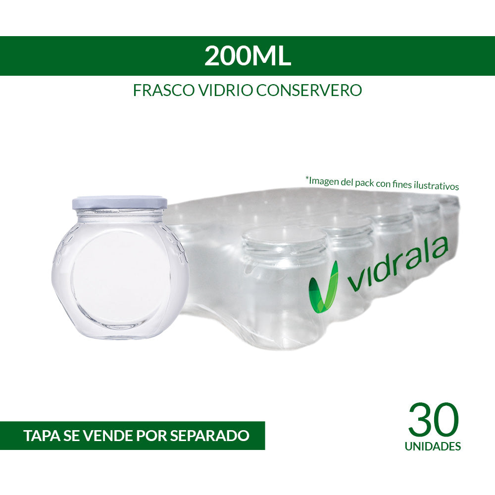 FRASCO CONSERVERO MIELERO PANAL 200ml  - PACK 30 UND