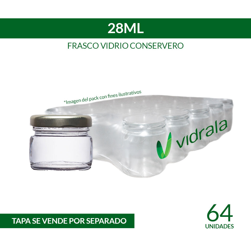 FRASCO CONSERVERO 28ml - PACK 64 UND.