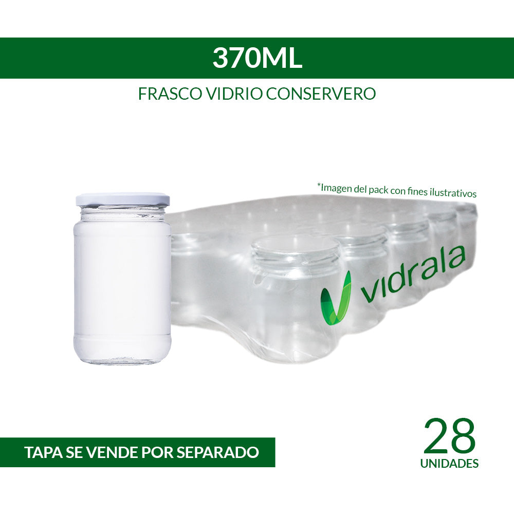 FRASCO VIDRIO CONSERVERO 370ml - PACK 28 UND.