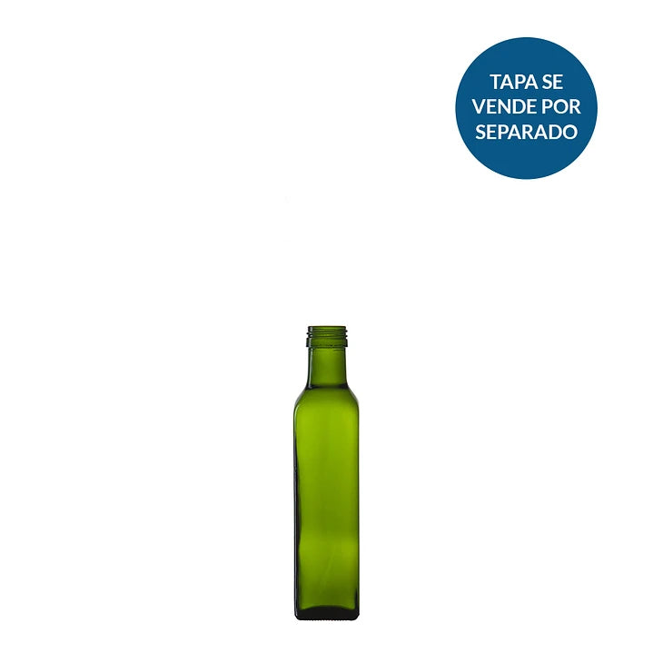 BOTELLA VIDRIO ACEITERA 250ml CUADRADA  - PACK 48 UND.