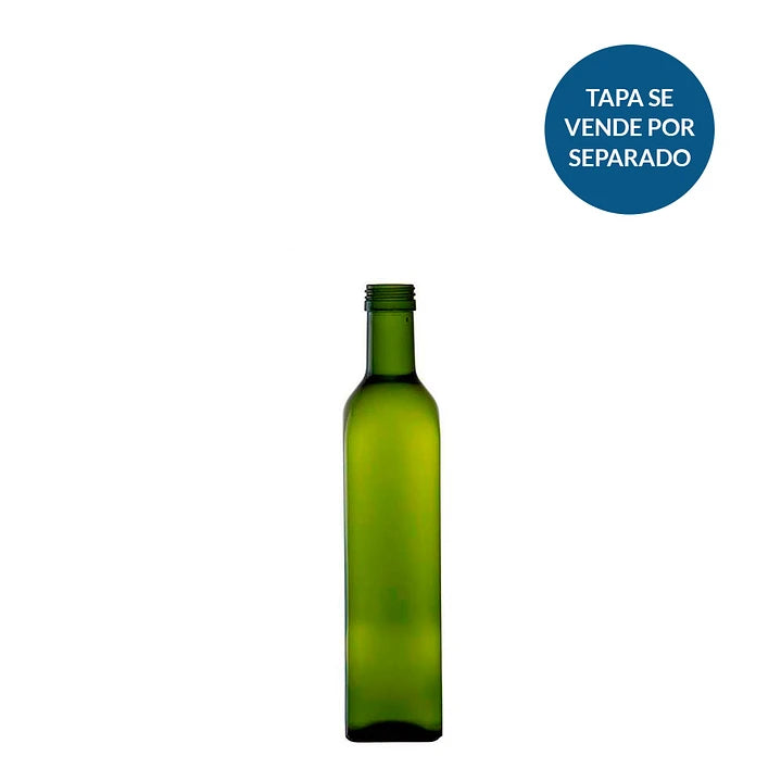 BOTELLA VIDRIO ACEITERA 500ml CUADRADA - PACK 35 UND.