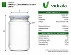 FRASCO VIDRIO CONSERVERO 370ml - PACK 28 UND.