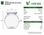 FRASCO CONSERVERO MIELERO PANAL 200ml  - PACK 30 UND