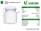 FRASCO VIDRIO CONSERVERO 260ml - PACK 36 UND.