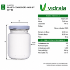 FRASCO VIDRIO CONSERVERO 145ml - PACK 36 UND.